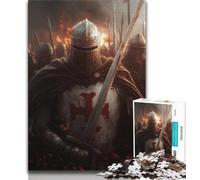 Puzzles pour Adolescents Chevalier médiéval Guerrier Peinture Puzzles pour Adultes Jouets de Jeu stimulants idéal comme Cadeau pour Toute la Famille (26x38cm)