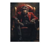 Puzzles pour Adolescents Chimpanzee Boss in Suit Puzzles pour Adultes, Jouets À Monter Soi-même, Décoration Parfaite, Interaction Parent-Enfant 52x38cm/1000pcs