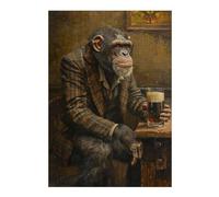 Puzzles pour Adolescents Chimpanzee Irish Pub Puzzle pour Adultes : Jeu Manuel Amusant Et Stimulant, 38x26cm/1000pcs