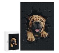 Puzzles pour Adolescents Chinese Shar Pei Puzzles pour Adultes - Jeu Manuel - Niveau De Difficulté Élevé - Idée Cadeau Originale pour Un Anniversaire 300 PCS