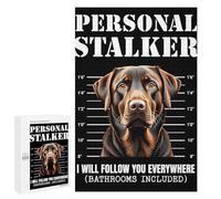 Puzzles pour Adolescents Chocolate Labrador Stalker Mugshot Puzzle Adulte - Décoration Murale - Découpe De Précision pour Les Gamers 1000 PCS
