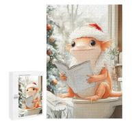 Puzzles pour Adolescents Christmas Axolotl Lizard Toilet Puzzles pour Adolescents - Décoration Murale - Cadeau Unique pour Anniversaire Et Noël