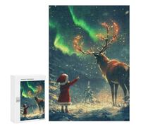 Puzzles pour Adolescents Christmas Eve Aurora Bore Puzzles pour Adolescents - Décoration Murale - Cadeau Unique pour Anniversaire Et Noël