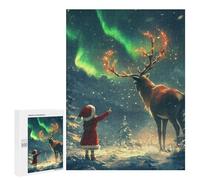 Puzzles pour Adolescents Christmas Eve Aurora Bore Puzzles pour Adolescents - Décoration Murale - Cadeau Unique pour Anniversaire Et Noël