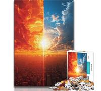Puzzles pour Adolescents Ciel de Glace et de feu 1 000 pièces pour Adultes et Adolescents Cadeaux du Père Noël Secret pour Les Enfants de 14 Ans et Plus (26x38cm)