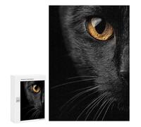Puzzles pour Adolescents Close-up of A Black Cats Face Casse-têtes pour Adolescents - Jeu De Réflexion - Améliore La Mémoire - Cadeaux De Noël Et d'anniversaire