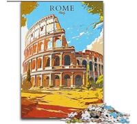 Puzzles pour Adolescents Colisée Rome Italie, Anti-Stress avec pièces entièrement emboîtables de Formes aléatoires pour Les Enfants de 14 Ans et Plus 26x38cm