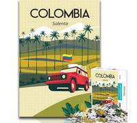 Puzzles pour Adolescents Colombie Salento Palms Tra Puzzle 1000 pièces pour Adultes et Adolescents, Cadeaux Secret Santa pour et 14 Ans 75x50cm