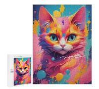Puzzles pour Adolescents Colorful Abstract Cat Art Print-7 Casse-tête pour Adolescents : Analyse Et Logique, Difficile Et Stimulant, Idéal comme Cadeau 500 PCS