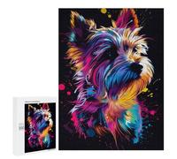Puzzles pour Adolescents Colorful Abstract Dog Art Print-14 Casse-tête pour Adolescents : Analyse Et Logique, Difficile Et Stimulant, Idéal comme Cadeau 500 PCS