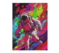 Puzzles pour Adolescents Colorful Astronaut Vintage Puzzle pour Adultes : Jeu Manuel Amusant Et Stimulant, 52x38cm/1000pcs