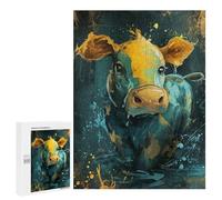 Puzzles pour Adolescents Colorful Cow Painting Casse-tête pour Adolescents : Analyse Et Logique, Difficile Et Stimulant, Idéal comme Cadeau 500 PCS
