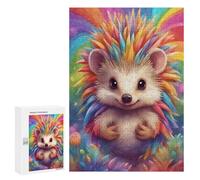 Puzzles pour Adolescents Colorful Cute Hedgehog Puzzles pour Adolescents - Décoration Murale - Cadeau Unique pour Anniversaire Et Noël