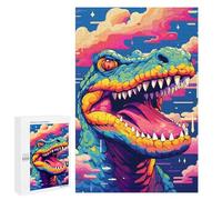 Puzzles pour Adolescents Colorful Dinosaur Art Print -3 Casse-tête pour Adolescents : Analyse Et Logique, Difficile Et Stimulant, Idéal comme Cadeau 1000 PCS