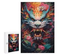 Puzzles pour Adolescents Colorful Dragon Illustration-2 Casse-tête pour Adolescents : Analyse Et Logique, Difficile Et Stimulant, Idéal comme Cadeau 1000 PCS