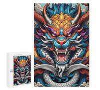 Puzzles pour Adolescents Colorful Dragon Illustration-4 Casse-tête pour Adolescents : Analyse Et Logique, Difficile Et Stimulant, Idéal comme Cadeau 1000 PCS