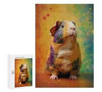 Puzzles pour Adolescents Colorful Guinea Pig Portrait Puzzles pour Adolescents - Décoration Murale - Cadeau Unique pour Anniversaire Et Noël