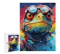Puzzles pour Adolescents Colorful Lizard with Goggles Casse-tête pour Adolescents : Analyse Et Logique, Difficile Et Stimulant, Idéal comme Cadeau 500 PCS
