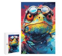Puzzles pour Adolescents Colorful Lizard with Goggles Casse-tête pour Adolescents : Analyse Et Logique, Difficile Et Stimulant, Idéal comme Cadeau 1000 PCS