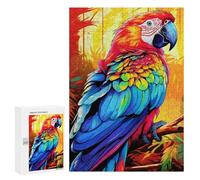 Puzzles pour Adolescents Colorful Macaw Parrot Art Puzzles pour Adultes Jouets Anti-Stress Vacances À La Maison Passer Le Temps Interaction Parent-Enfant 300 PCS