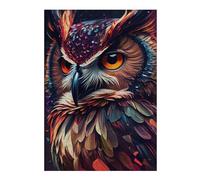 Puzzles pour Adolescents Colorful Owl Portrait-2 Jeu De Puzzle Casse-tête Décoration Murale Cadeaux Uniques d'anniversaire Et De Noël 38x26cm/1000pcs