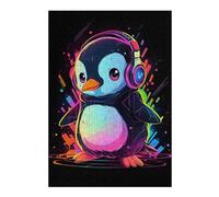 Puzzles pour Adolescents Colorful Penguin Music Puzzles Anti-Stress, Jouets pour Se Détendre À La Maison, Cadeaux d'anniversaire Et Cadeaux Uniques 38x26cm/1000pcs