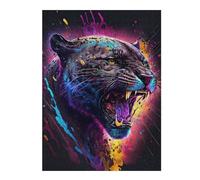 Puzzles pour Adolescents Colorful Roaring Panther Puzzles pour Adolescents Jeux De Détente Décoration Parfaite, pour Toute La Famille 52x38cm/1000pcs