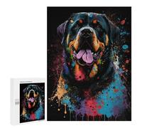 Puzzles pour Adolescents Colorful Rottweiler Art Print-1 Casse-tête pour Adolescents : Analyse Et Logique, Difficile Et Stimulant, Idéal comme Cadeau 500 PCS