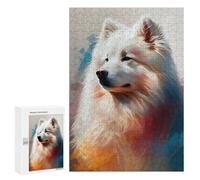 Puzzles pour Adolescents Colorful Samoyed Portrait Puzzles pour Adultes Jeu Manuel Cadeau d'anniversaire Cadeau d'anniversaire, Cadeaux, 300 PCS