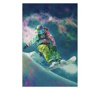 Puzzles pour Adolescents Colorful Snowboarder in Action Puzzles pour Adultes, Jouet, Décoration Murale, Décoration Intérieure, Défi À Réaliser 75x50cm/1000pcs