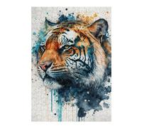 Puzzles pour Adolescents Colorful Tiger Portrait-19 Puzzles pour Adultes Jeux Amusants pour S'amuser en Famille Interaction Parent-Enfant 38x26cm/1000pcs