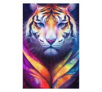 Puzzles pour Adolescents Colorful Tiger Portrait Artwork Puzzles pour Adolescents Jeux De Détente Décoration Parfaite, pour Toute La Famille 75x50cm/1000pcs