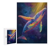 Puzzles pour Adolescents Colorful Whale Art Print Puzzle Anti-Stress pour Adolescents Chaque Pièce Est Unique - Idéal comme Cadeau pour Toute La Famille 500 PCS