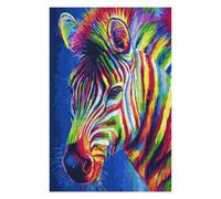 Puzzles pour Adolescents Colorful Zebra Art Print-4 Puzzle Adulte, Jeu Familial, Difficile, Cadeau d'anniversaire, Cadeaux, 75x50cm/1000pcs