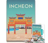 Puzzles pour Adolescents Corée du Sud 1000 pièces Puzzle pour Adultes Adolescents, Jouets éducatifs d'apprentissage Décoration d'intérieur Unique et Cadeaux 26x38cm