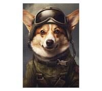 Puzzles pour Adolescents Corgi Soldier Puzzle pour Adultes : Jeu Manuel Amusant Et Stimulant, 75x50cm/1000pcs