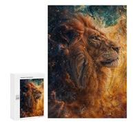 Puzzles pour Adolescents Cosmic Abstract Lion Puzzles pour Adultes - Jeu Manuel - Niveau De Difficulté Élevé - Idée Cadeau Originale pour Un Anniversaire 300 PCS