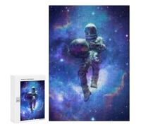 Puzzles pour Adolescents Cosmic Astronaut Floating with Planet Puzzles pour Adultes À Monter Soi-même, Décorations Murales, Idées Cadeaux pour Toute La Famille 300 PCS