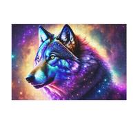 Puzzles pour Adolescents Cosmic Wolf Galaxy Art Print Puzzles pour Adultes : des Jouets À Monter Soi-même, Amusants Et Originaux, Parfaits pour Un Anniversaire Ou Noël