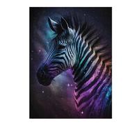 Puzzles pour Adolescents Cosmic Zebra Art Print-13 Puzzle Anti-Stress - Un Cadeau Artistique pour Les Amis Et La Famille