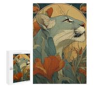 Puzzles pour Adolescents Cougar Art Nouveau Puzzles pour Adultes Jeux Relaxants Qui Améliorent La Mémoire Cadeaux Uniques pour Un Anniversaire Et Noël 1000 PCS