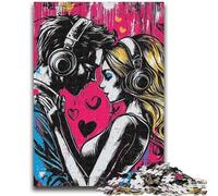 Puzzles pour Adolescents Couple Graffiti 1000 pièces pour Adultes, idée Cadeau d'anniversaire pour Adultes, Jeu Familial et Passe-Temps 50x75cm