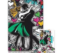 Puzzles pour Adolescents Couple Graffiti Puzzles 1000 pièces pour Adultes, Cadeaux pour Amis et Famille à partir de 14 Ans 50x75cm