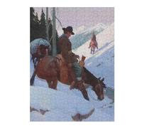 Puzzles pour Adolescents Cowboys Crossing Mountains Puzzles pour Adultes, Jouets, Décoration Murale, Cadeaux Et Idées Cadeaux Uniques pour Anniversaires 52x38cm/1000pcs