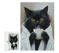 Puzzles pour Adolescents Cozy Cat with Coffee Mug -4 Casse-tête pour Adolescents : Analyse Et Logique, Difficile Et Stimulant, Idéal comme Cadeau 300 PCS