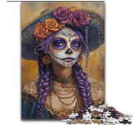 Puzzles pour Adolescents Crâne Mexicain, à partir de 14 Ans Chaque pièce est Unique Jeu Amusant et Stimulant pour Toute la Famille Bon Cadeau (Taille 50x75cm)