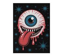 Puzzles pour Adolescents Creepy Eyeball Monster with Tongue Puzzles pour Adultes Jeu Manuel Décoration Intérieure Est Idéal comme Cadeau 52x38cm/1000pcs