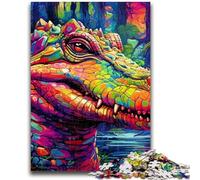Puzzles pour Adolescents Crocodiles du Nil colorés 1000 pièces, Anti-Stress, Vacances à la Maison, Interaction Parent-Enfant (26x38cm)