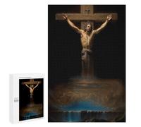 Puzzles pour Adolescents Crucifixion with Waterfall Puzzles pour Adultes Jeux Relaxants Qui Améliorent La Mémoire Cadeaux Uniques pour Un Anniversaire Et Noël 1000 PCS