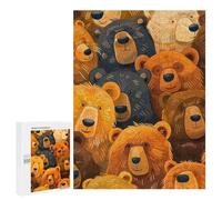 Puzzles pour Adolescents Cute Bear Faces Puzzles pour Adultes, Jouets Anti-Stress, Difficile, Cadeau d'anniversaire, Cadeaux, 500 PCS